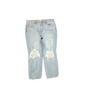 Universal Thread 90's Vintage Straight Distressed Women's size 14P Blue Jeans